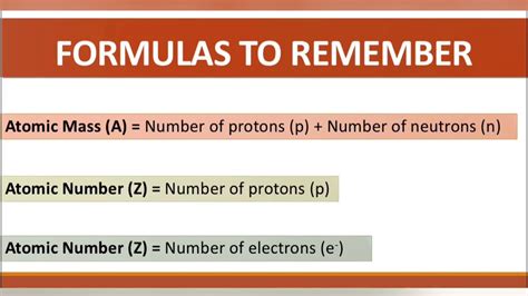 proton neutron electron formula|Number of Protons, Neutrons, and Electrons in an .